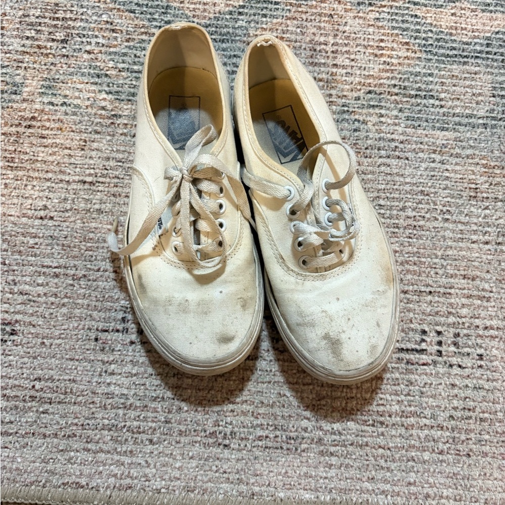 Vans Women's Cream platform Canvas Shoes